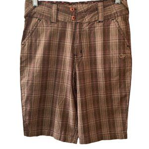 OP Shorts Bermuda Brown Plaid Girls Size 14